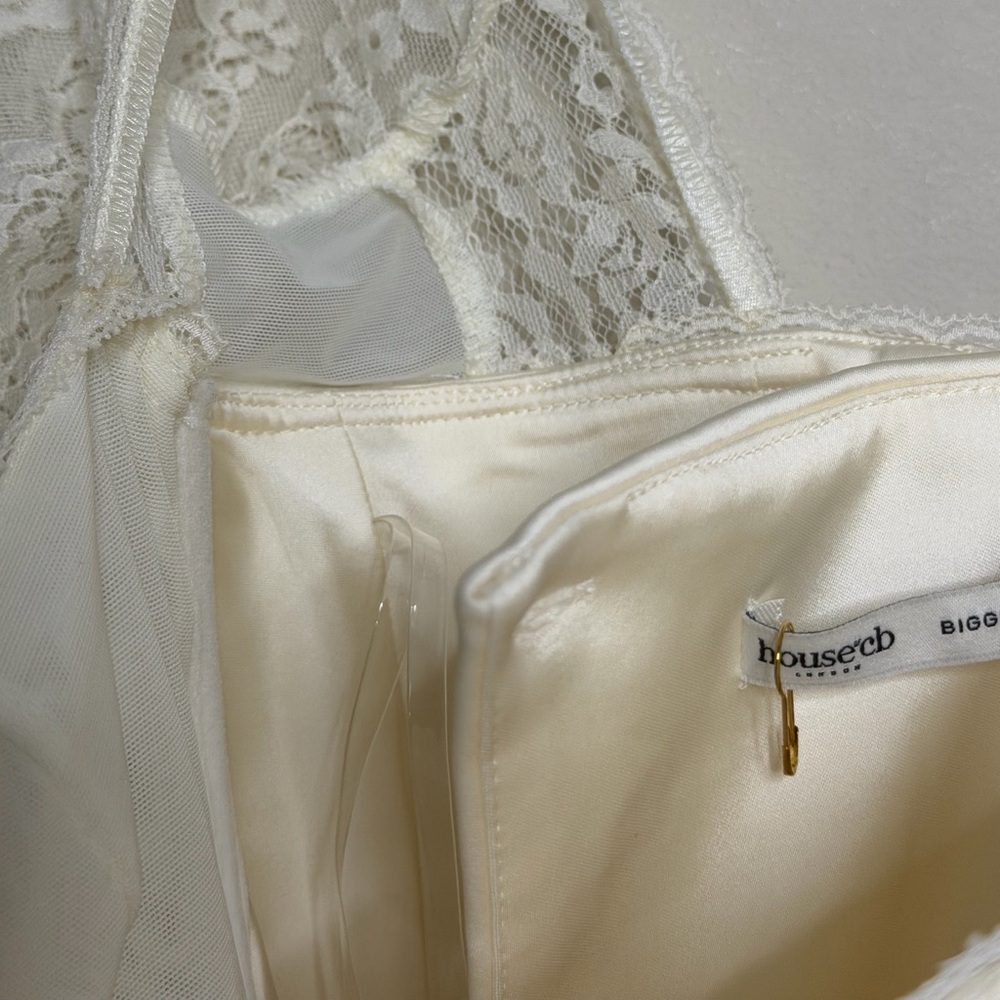 House of CB Perdi Vintage Ivory Satin Maxi Dress - Picture 13 of 13